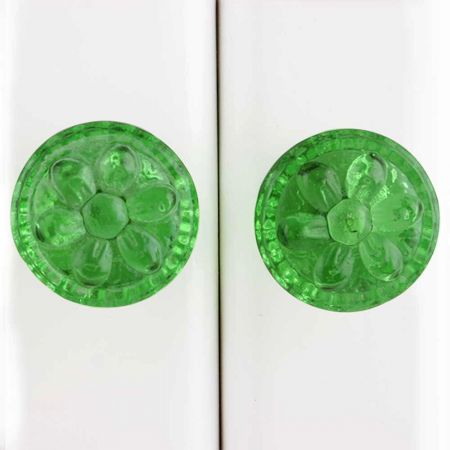 Green Power Drum Glass Drawer Knob